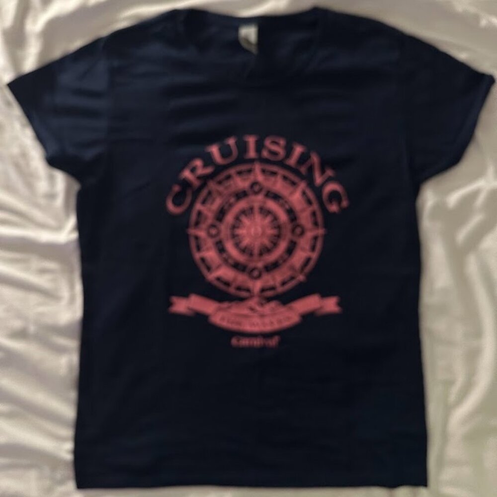S96 - Carnival Cruise Line Womens Navy Blue Crusing T-shirt Top Medium Small